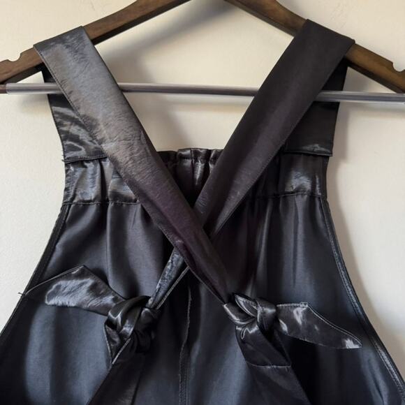 SILENCE & NOISE BLACK SATIN URBAN OUTFITTERS MARGO OVERALLS SIZE SMALL - Picture 7 of 16